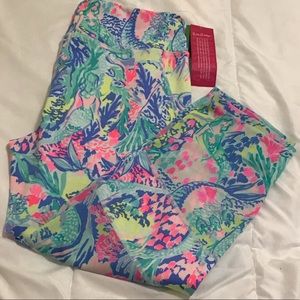 L Pulitzer Mermaids Cove Cropped Leggings NWT Sz L